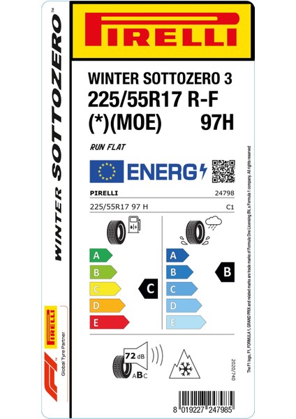 225/55 R17 97H Rft * Moe Wınter Sottozero Oto Kış Lastigi (Üretim Yılı:2023) fiyatları