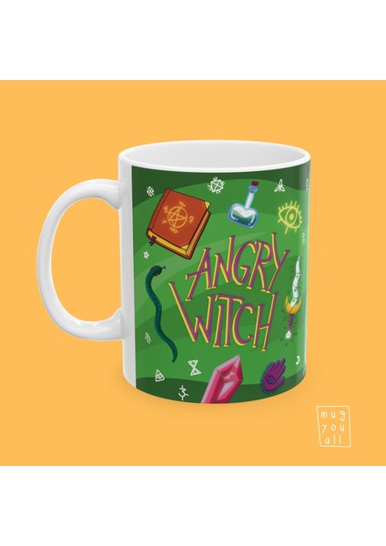 Angry Witch – Feminist Temalı Cadı Kupa – Halloween Özel Tasarım Porselen – Mizahi Yazılı Kupa -Hediye modelleri