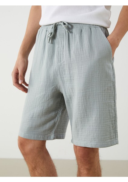 Yeni Sezon Rahat Kalip Muslin Erkek Sort - S5ER30Z8