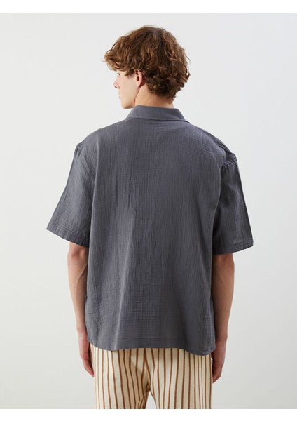 Yeni Sezon Rahat Kalip Muslin Erkek Gomlek - S56005Z8