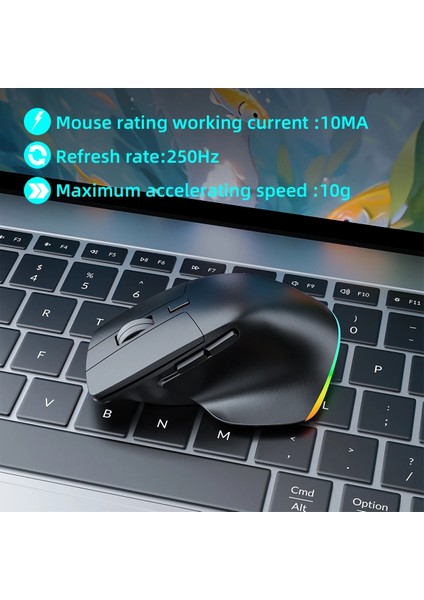 Kablosuz Mouse Bluetooth 5.0/4.0 + 2.4g Ergonomik Şarjlı Sessiz Rgb Mouse Modern Tasarım Işıklı fırsatları