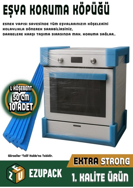 10 Adet 50CM Eşya Mobilya Köşe Koruma Köpüğü Ambalaj Taşıma Taşınma Kolisi Köşebent Malzemesi