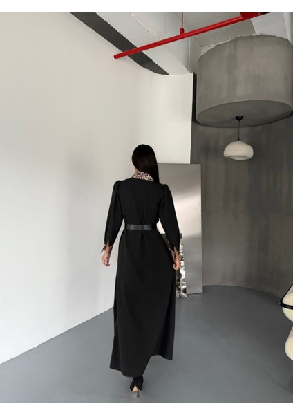 Leopar Detaylı Atlas Kumaş Elbise(Kemer Dahildir) fırsatları