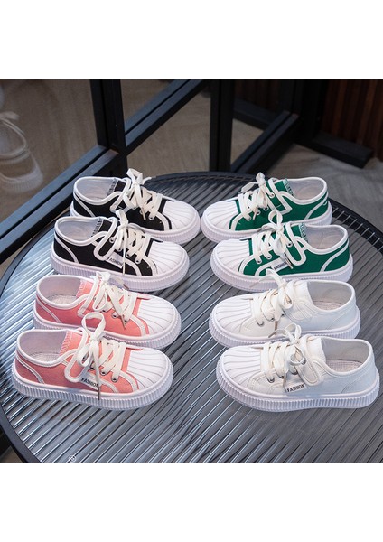 Junisteps Düz Tabanlı Kaymaz Tabanlı Yumuşak Kanvas (Keten) Çocuk Spor Ayakkabı - Siyah indirimleri