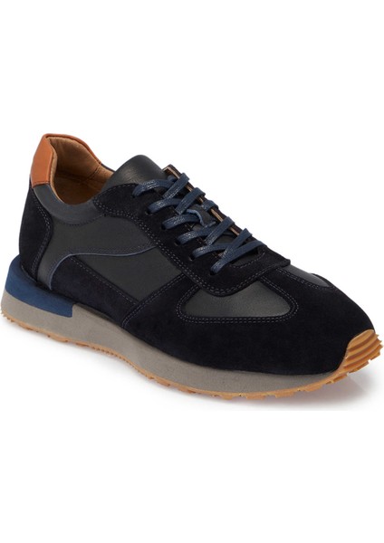 Lacivert Hakiki Deri Erkek Sneaker - E24I1AY56915-W32