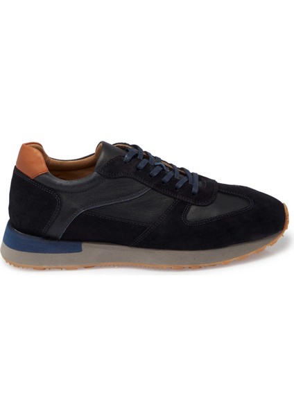 Lacivert Hakiki Deri Erkek Sneaker - E24I1AY56915-W32