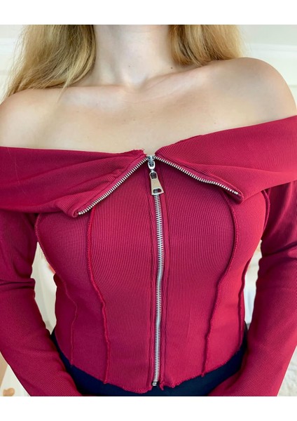 Madonna Yaka Bordo Bluz fiyatları