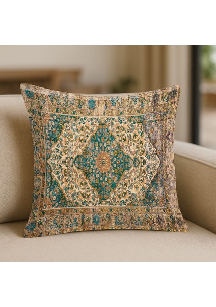 Iran Stilinde Saray Halısı Desenli Çift Taraflı 43X43 cm Dekoratif Kırlent Kılıfı fiyatları