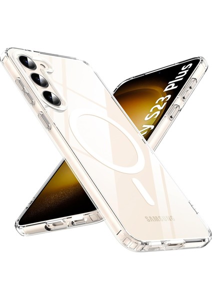 Samsung Galaxy S23 Plus Uyumlu Kamera Korumalı Magsafe Wireless Şarj Özellikli Şeffaf Silikon Kılıf indirimleri