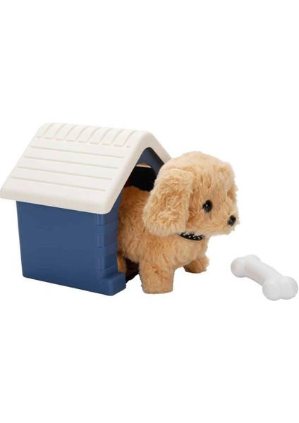 Sesli ve Hareketli Kulübeli Sevimli Peluş Köpek