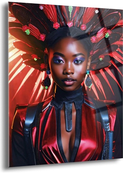 Afrikalı Kadın Cam Tablo - MOD063