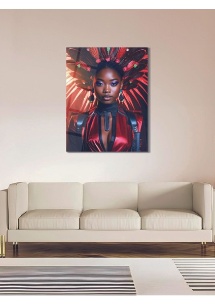 Afrikalı Kadın Cam Tablo - MOD063 fiyatları