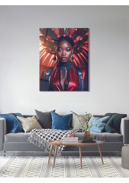 Afrikalı Kadın Cam Tablo - MOD063 modelleri