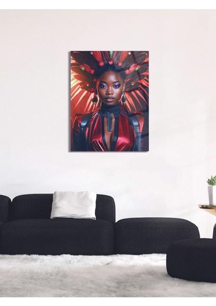 Afrikalı Kadın Cam Tablo - MOD063