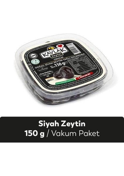 Gemlik Yağlı Salamura Siyah Zeytin Vakum Paket 150 gr