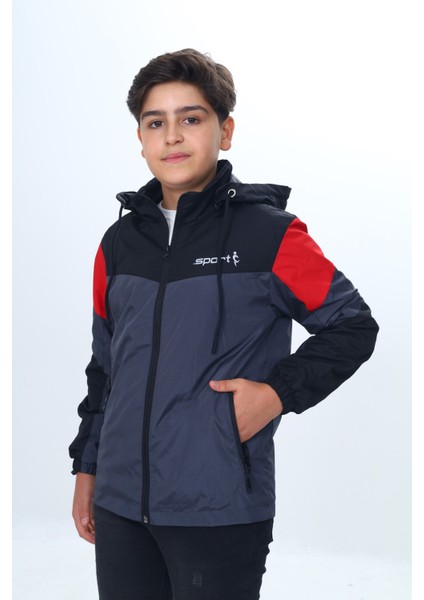 Erkek Çocuk Sport Baskılı Kapüşonlu Yağmurluk modelleri