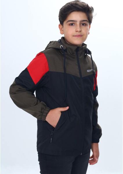 Erkek Çocuk Sport Baskılı Kapüşonlu Yağmurluk modelleri