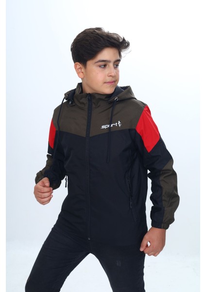 Erkek Çocuk Sport Baskılı Kapüşonlu Yağmurluk indirimleri