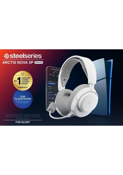 Arctis Nova 3p Wireless Beyaz Gaming Kulaklık - Mobil Uygulama ile Kontrol - 40 Saat Pil Ömrü Ps5, Ps4, Pc, Switch, Mobil Uyumlu