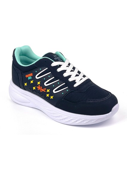 Kadın Su Yeşili Fileli Günlük Rahat Sneaker Spor Ayakkabı