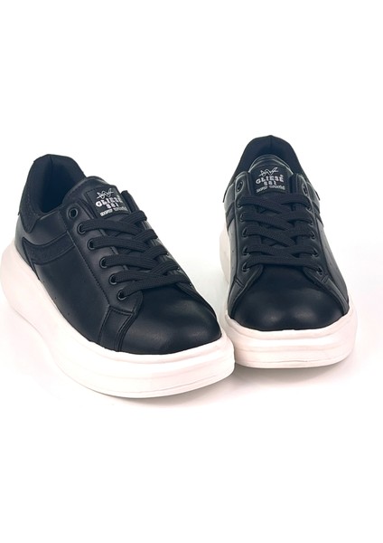 Kadın Siyah Beyaz Simli Rahat Günlük Sneaker Spor Ayakkabı