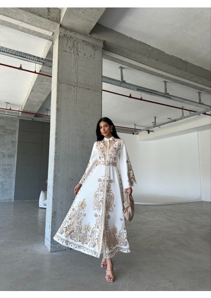 Ithal Babel Kumaş Elbise (Kemer Dahildir)