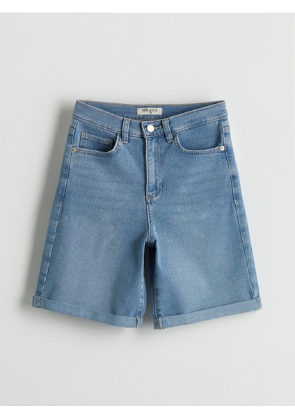 Yeni Sezon Bermuda Fit Kadin Jean Sort - S5JF46Z8
