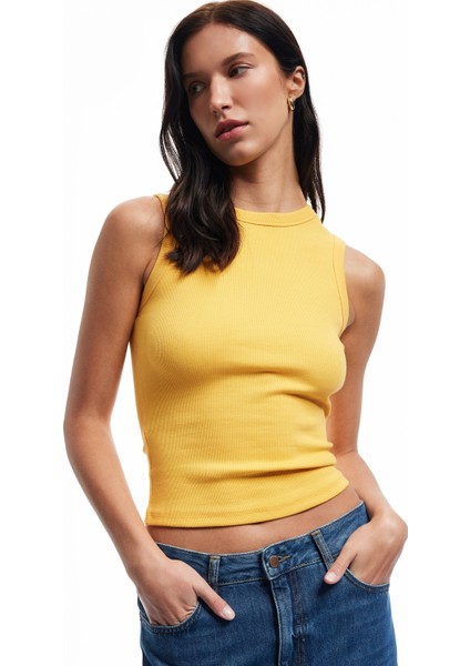 Yeni Sezon Slim Fit Pamuklu Bisiklet Yaka Atlet