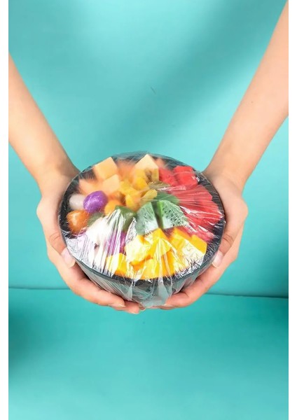 100 Adet Tek Kullanımlık Gıda Koruyucu Lastikli Tazeliği Koruyan Tencere Tabak Koruyucu Kapak Bonesi(20 Cm)