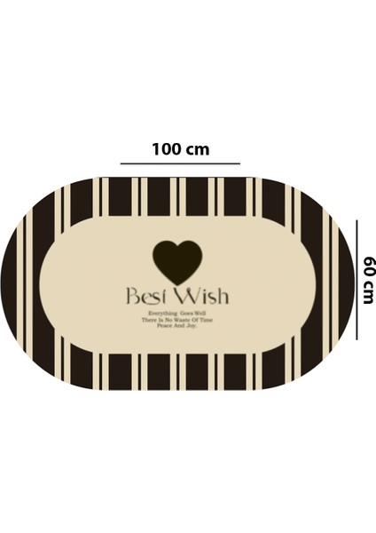 Best Wish Tekli Banyo Paspası, Kaydırmaz Tabanlı Djtbanyo