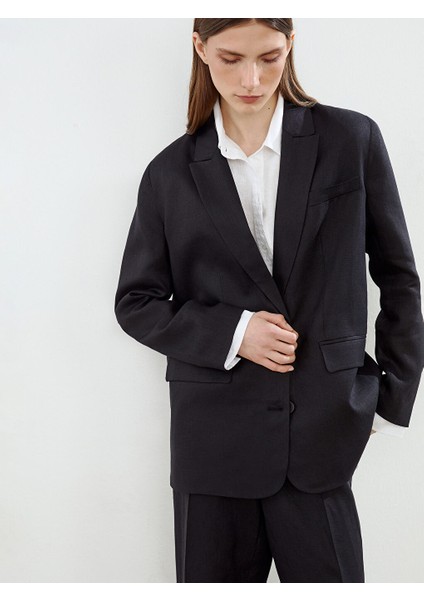 Yeni Sezon Keten Kadin Blazer Ceket - S5JN44Z8
