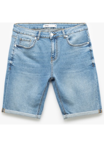 Yeni Sezon Oversize Kot Şort Bermuda Cep Detaylı Pamuklu fırsatları