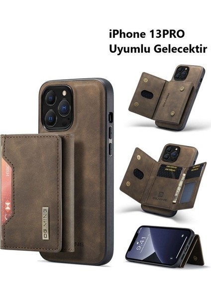 iPhone 13PRO Dg Mıng 2 Parça Ayrılabilir Güçlü Manyetik Cüzdanlı Kılıf