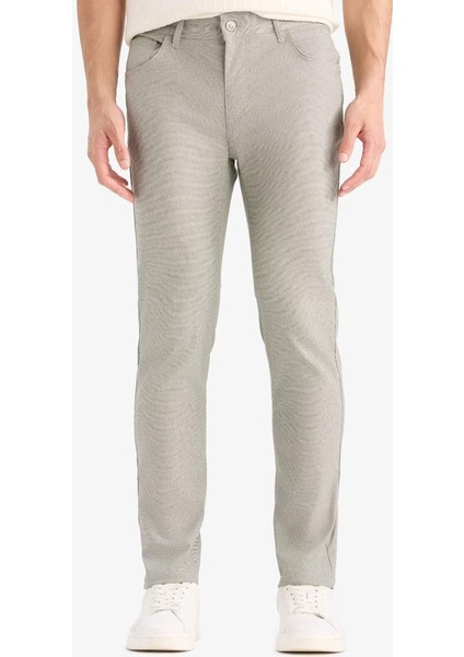 Yeni Sezon Yazlık Chino Kanvas Dokulu Pantolon Slim Fit Dar Kesim Cepli Dar Paça
