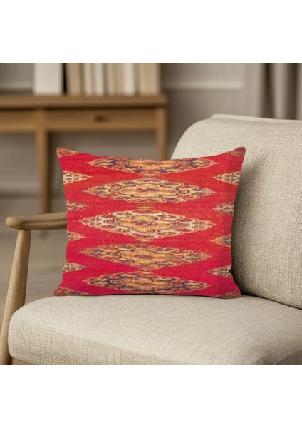 Retro Stil Renkli Kırlent Kılıfı Kare