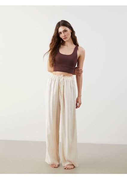 Yeni Sezon Beli Lastikli Kadin Plaj Pantolonu - S5GO33Z8