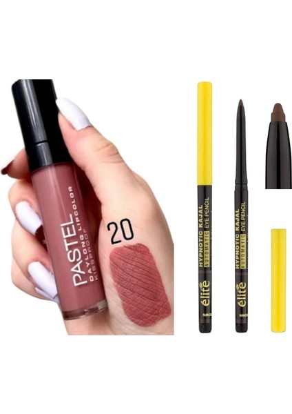 Daylong Lipcolor Kissproof - Likit Mat Ruj 20 + Elite Kajal Göz Kalemi Kahverengi