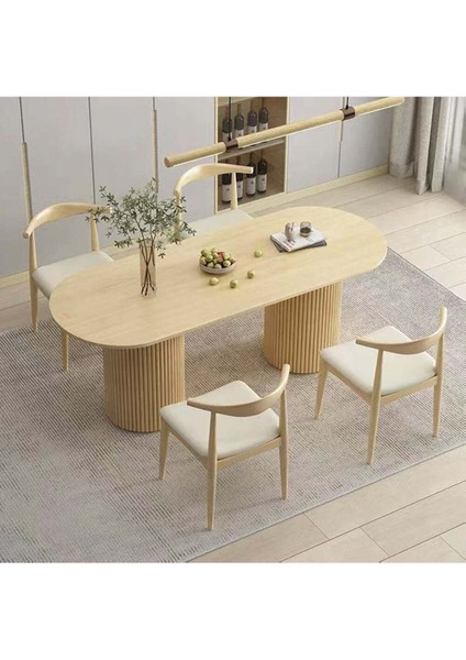 Sierra Iskandinav Oval Ahşap Bohem Masa 90X180 fırsatları