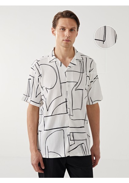 Yeni Sezon Regular Fit Kisa Kollu Desenli Erkek Gomlek - S57288Z8