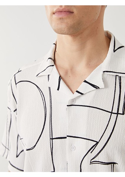 Yeni Sezon Regular Fit Kisa Kollu Desenli Erkek Gomlek - S57288Z8