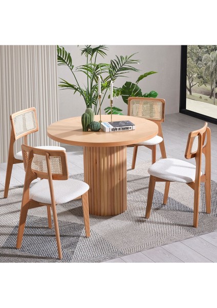 Arya Yuvarlak Ahşap Bohem Masa 120X120 modelleri