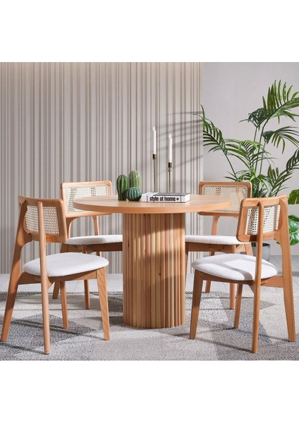 Arya Yuvarlak Ahşap Bohem Masa 120X120 fırsatları