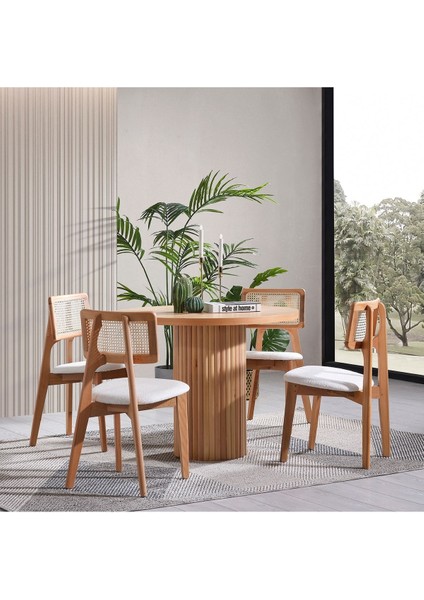 Arya Yuvarlak Ahşap Bohem Masa 120X120 indirimleri