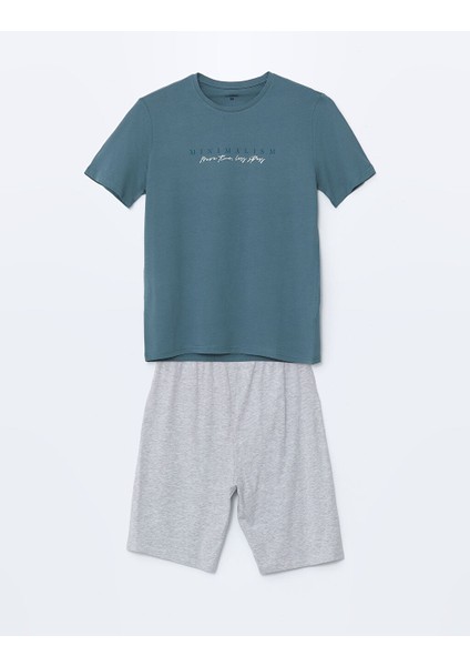 Yeni Sezon Standart Kalip Erkek Sortlu Pijama Takimi - S5DY32Z8