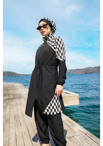 Zirya Model Spor Lycralı Tasarım Tesettür Ikili Mayo Takım fırsatları