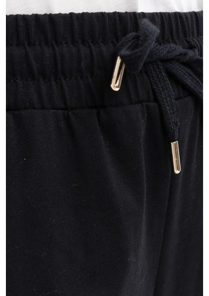 Siyah-Beli Lastikli Slouchy Eşofman Altı indirimleri