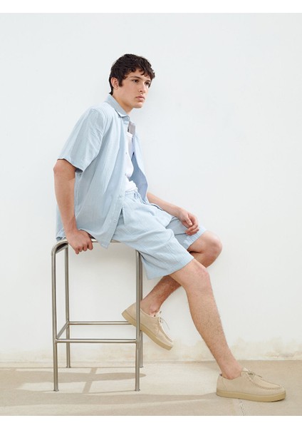 Yeni Sezon Rahat Kalip Muslin Erkek Sort - S5ER30Z8