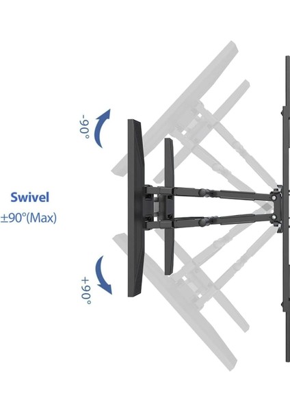 Nb North Bayou P6 LCD LED OLED 40"–80" Uyumlu, Ultra Ince Tv Askı Aparatı Profosyonel Hareketli Tv Askı Aparatı