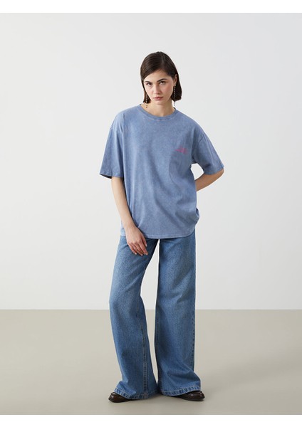 Yeni Sezon Bisiklet Yaka Baskili Oversize Kadin Tisort - S5DJ08Z8 fiyatları