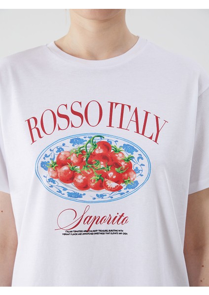 Yeni Sezon Bisiklet Yaka Italy Baskili Kadin Tisort - S5PN93Z8 modelleri